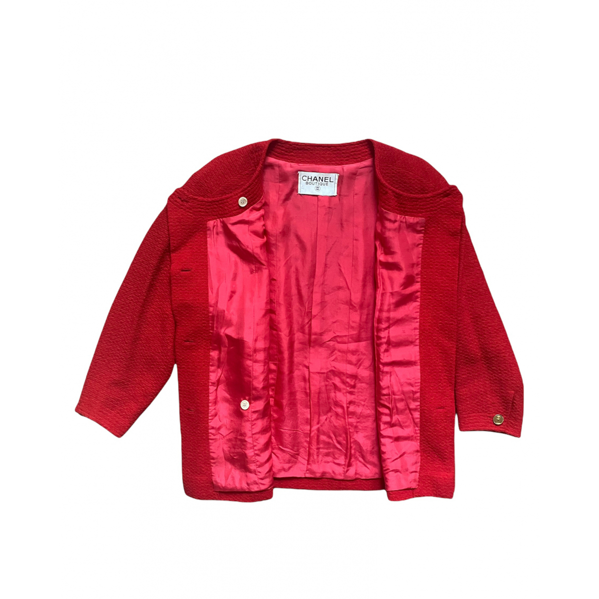 Tweed jacket Chanel Red size Taille 